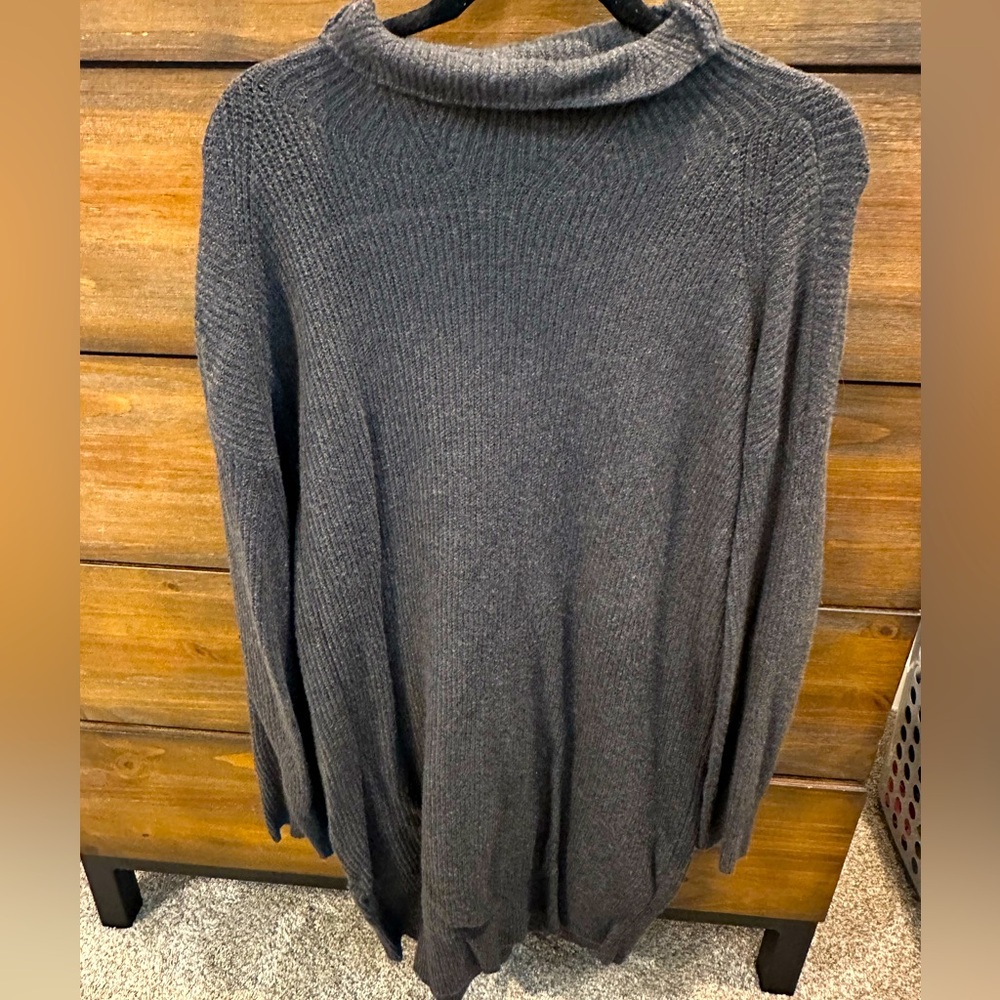 Aerie Charcoal Knit Sweater Dress